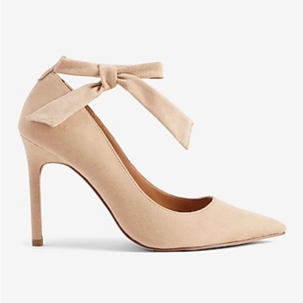 Express Tan Heels with Bow Detail